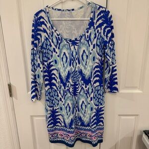 🌴 Lilly Pulitzer Blue Pineapple Print Dress – Size‎ S | Pima Cotton 🌴